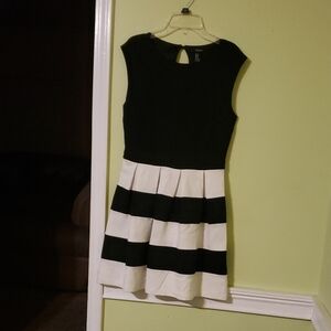 Forever 21 Black and White Striped Mini Dress